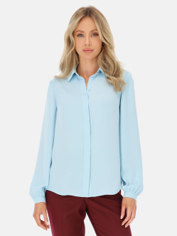 Pastelowa błękitna koszula damska z klasycznym kołnierzykiem L'AF Lorin