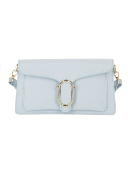 Elegancka torebka damska błękitna crossbody z klapą L’AF
