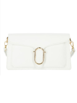 Elegancka torebka damska biała crossbody z klapą L’AF