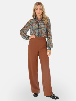 Brązowe spodnie damskie wide-leg L’AF Lorin