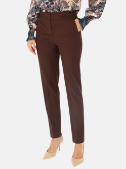 Klasyczne brązowe spodnie damskie w kant Potis & Verso Lila