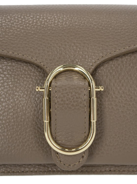 Elegancka torebka damska brązowa crossbody z klapą L’AF