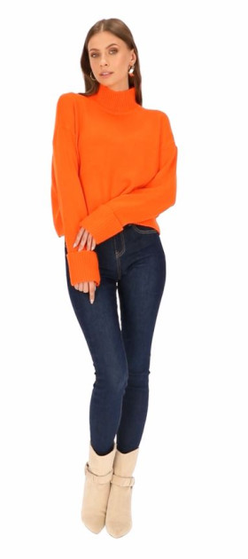 Sweter oversize damski ze stójką Eye For Fashion Roca