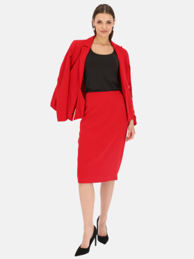 Czerwona spódnica ołówkowa z rozcięciem Potis & Verso Maren