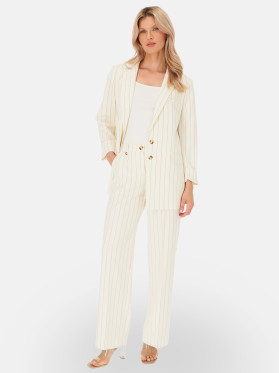 Elegancka klasyczna biała marynarka damska w prążek Potis & Verso Solo