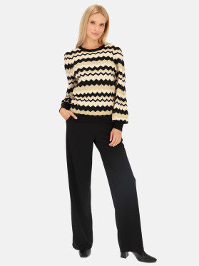 Sweter damski ze wzorem w zygzaki Smashed Lemon 24614