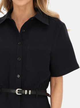 Granatowa sukienka koszulowa midi L’AF Febi