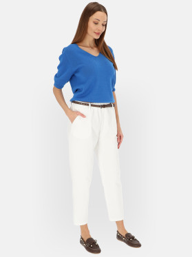 Bawełniane spodnie chinosy damskie białe L’AF Fila