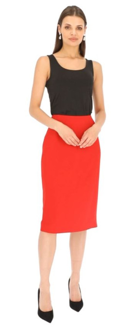 Czerwona spódnica ołówkowa z rozcięciem Potis & Verso Maren