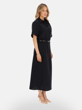 Granatowa sukienka koszulowa midi L’AF Febi