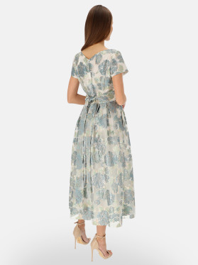Elegancka miętowa sukienka midi L'AF Gween