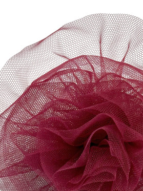 Bordowy naszyjnik z siateczkowym kwiatem L'AF Chaber