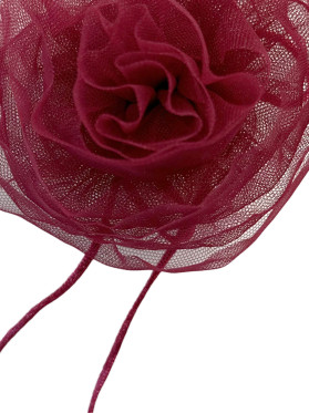 Bordowy naszyjnik z siateczkowym kwiatem L'AF Chaber