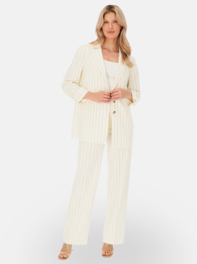 Elegancka klasyczna biała marynarka damska w prążek Potis & Verso Solo