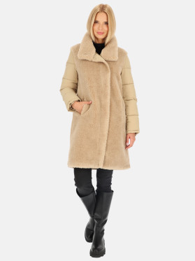 Beżowy płaszcz z pikowanymi rekawami Rino & Pelle Rouke