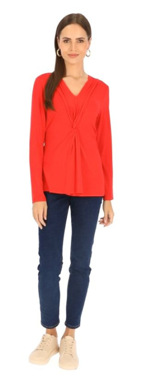 Czerwona bluzka z wiskozy z przewiązaniem Tinta Catrina