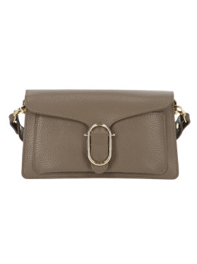Elegancka torebka damska brązowa crossbody z klapą L’AF