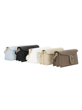 Elegancka torebka damska brązowa crossbody z klapą L’AF