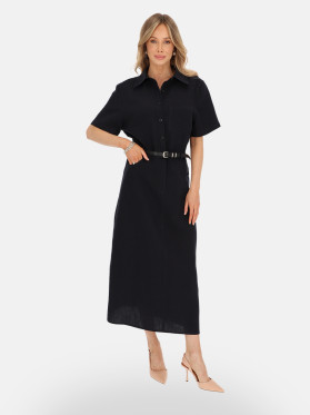 Granatowa sukienka koszulowa midi L’AF Febi