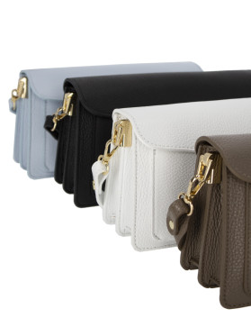 Elegancka torebka damska biała crossbody z klapą L’AF