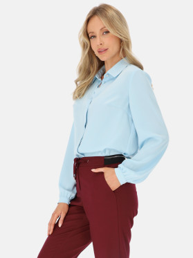 Bordowe spodnie z ozdobną gumką w pasie L'AF Liberty