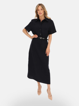 Granatowa sukienka koszulowa midi L’AF Febi