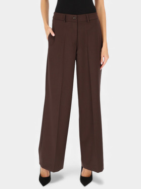 Damskie szerokie spodnie garniturowe brązowe L’AF Ross