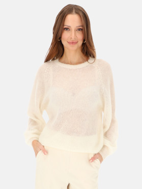 Lekki sweter damski moherowy ecru L’AF Kora