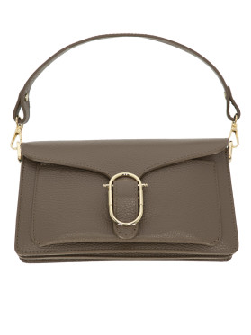 Elegancka torebka damska brązowa crossbody z klapą L’AF