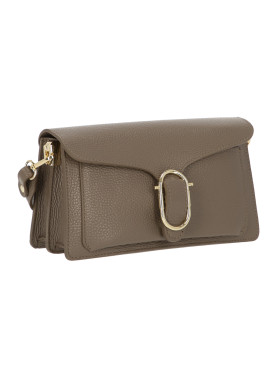 Elegancka torebka damska brązowa crossbody z klapą L’AF