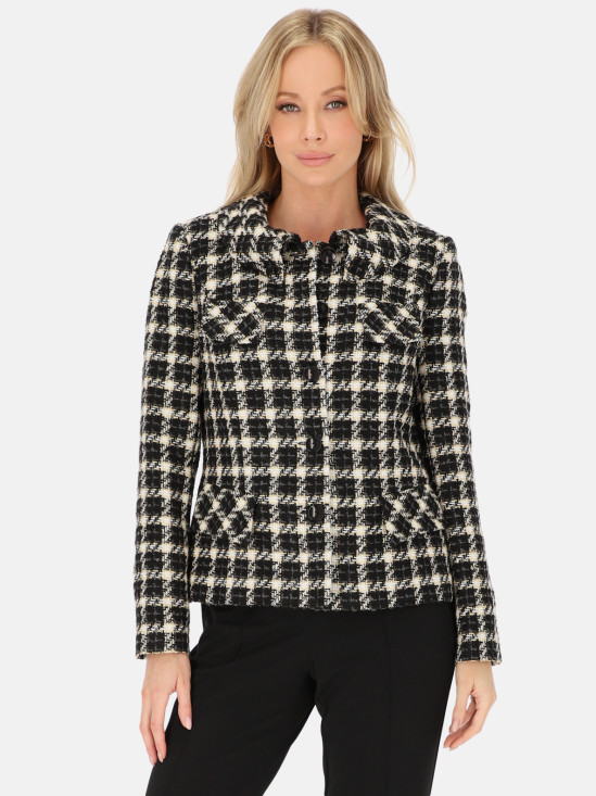  Pudełkowy żakiet w czarno-białą kratkę Potis & Verso Mirela