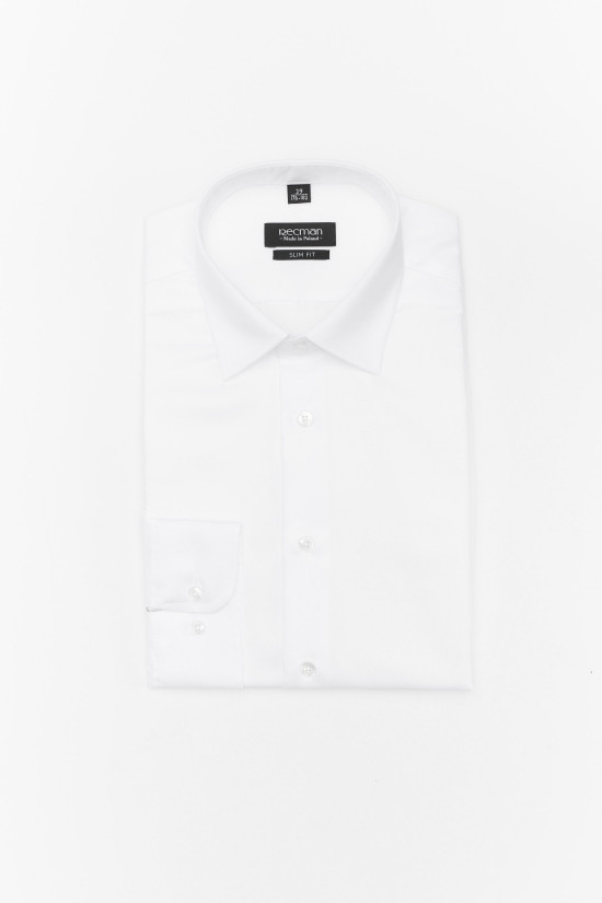  Biała klasyczna koszula Recman Versone 3093 slim fit