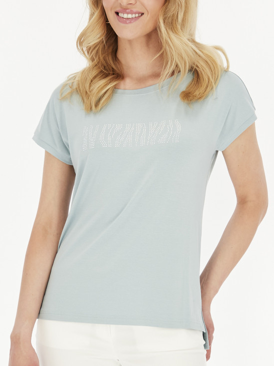  Miętowy t-shirt z kryształkami Sunwear