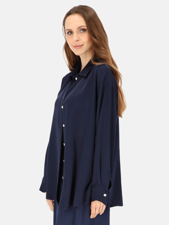  Satynowa granatowa koszula damska L'AF Julia