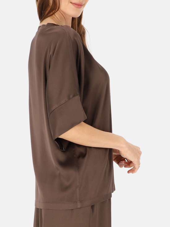  Brązowa bluzka damska z wiskozy L’AF Sheron