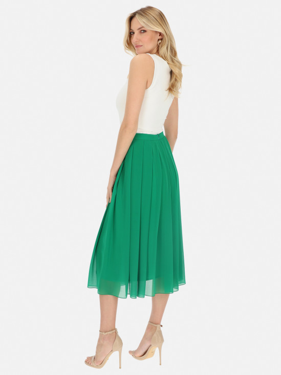  Zielona elegancka spódnica z zakładkami midi L'AF Taliana