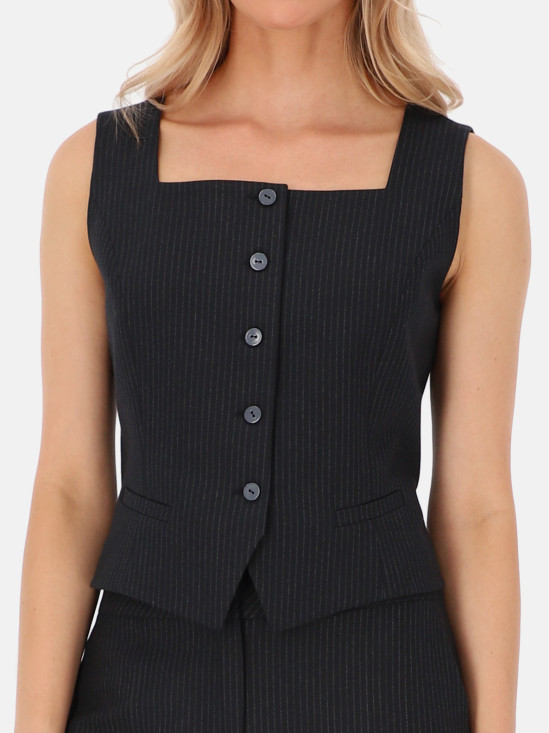  Kamizelka damska granatowa w prążek Potis & Verso Titto