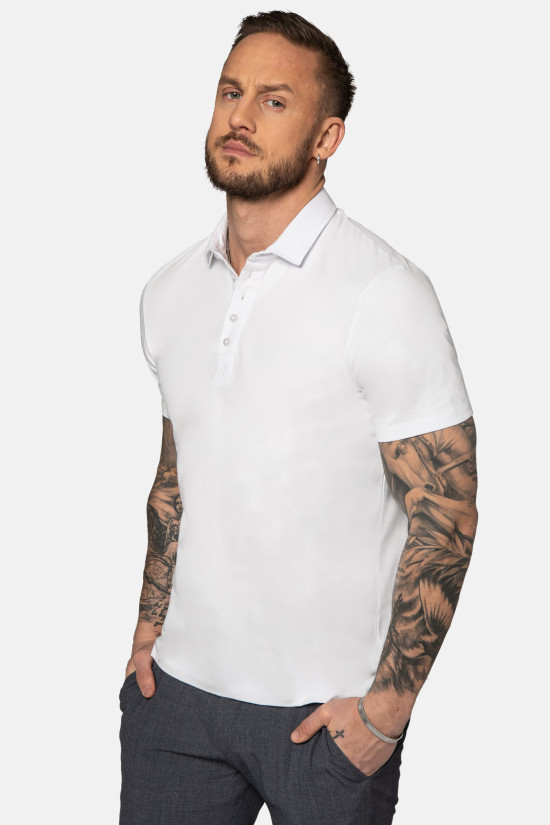  Biała bawełniana koszulka polo Recman Calma 