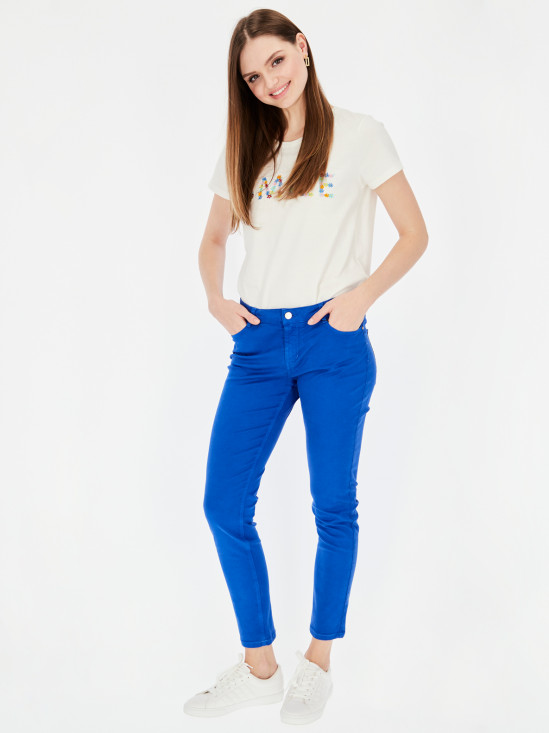  Niebieskie casualowe spodnie Tinta Elena