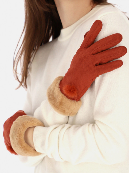  Miękkie rękawiczki z pomponikiem Potis & Verso