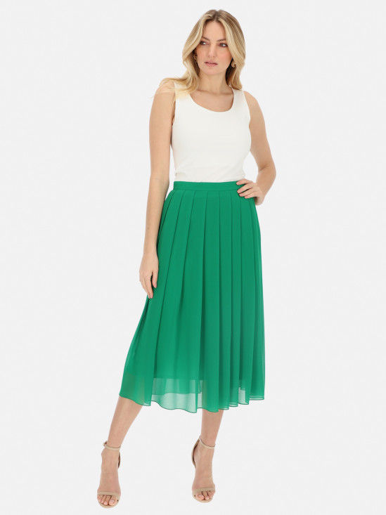  Zielona elegancka spódnica z zakładkami midi L'AF Taliana