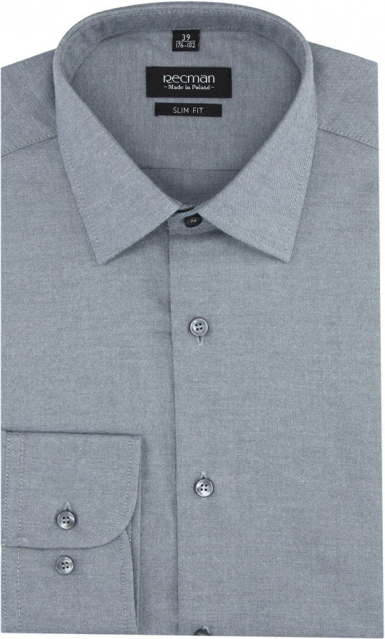  Bawełniana szara koszula Recman Versone 2507 L slim fit
