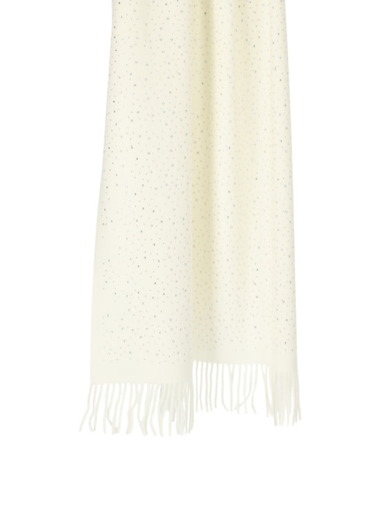  Biały szal wełniany zdobiony kryształkami Potis & Verso