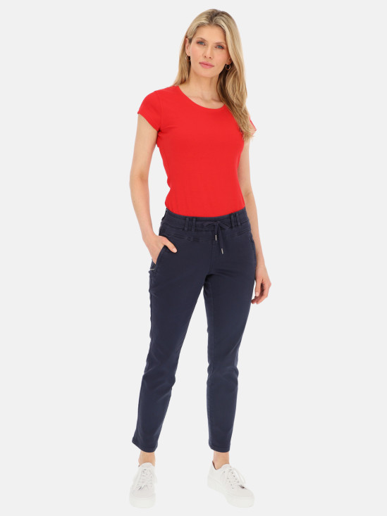  Granatowe casualowe spodnie damskie na gumce Red Button Tessy