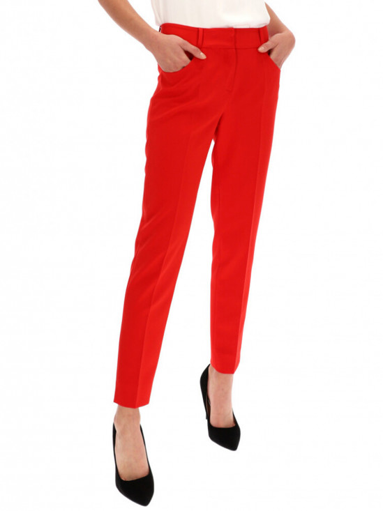  Klasyczne czerwone spodnie w kant z wysokim stanem L'AF Colet