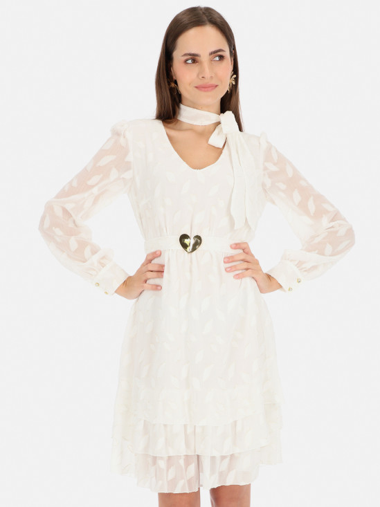 Biała sukienka z falbankami L'AF Giana