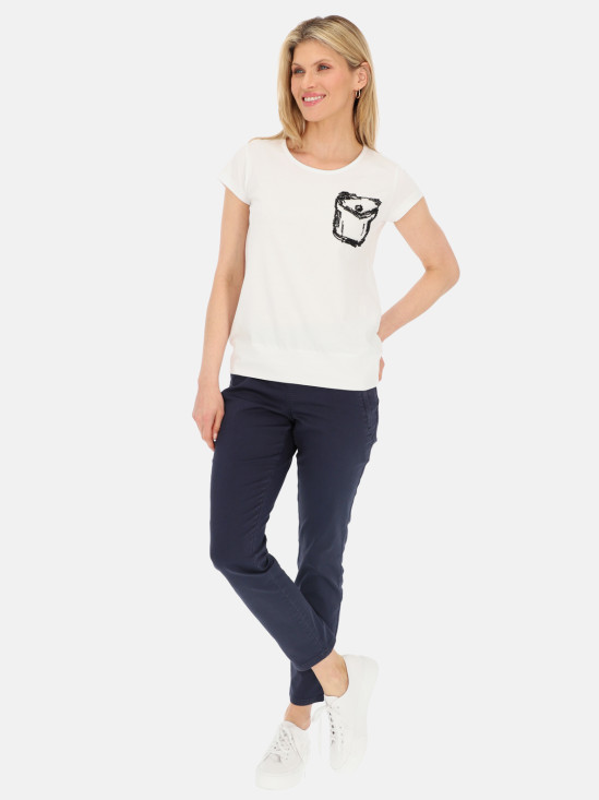  Biała koszulka damska z aplikacją L'AF Lira
