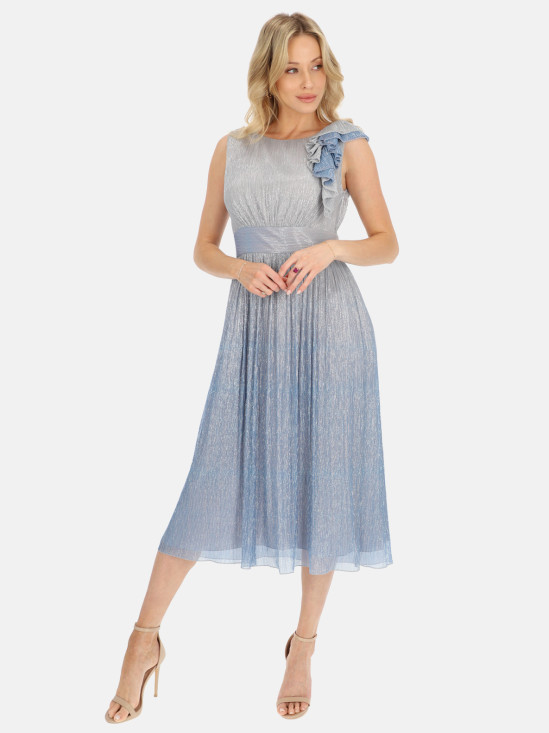  Elegancka niebieska sukienka koktajlowa midi L'AF Rianna