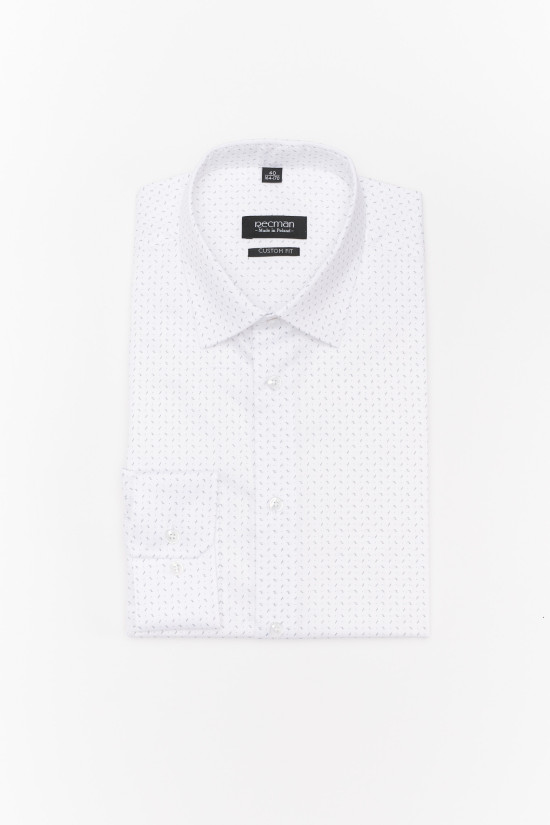  Biała koszula w drobny wzór Recman Coline 3087T custom fit