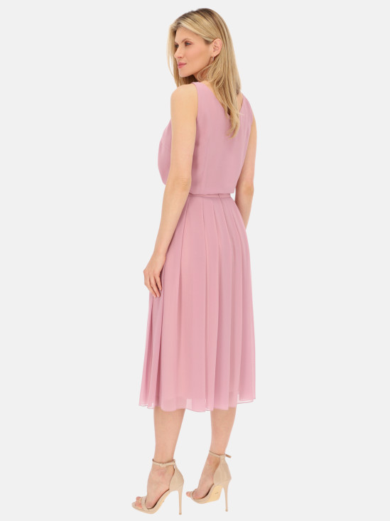  Różowa elegancka spódnica z zakładkami midi L'AF Taliana